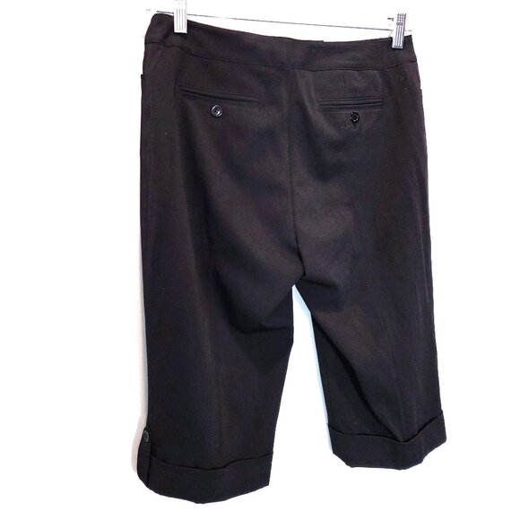 Nine West Black Cropped Trouser Pants with Button Accent at Hem Size 4 - Picture 2 of 3